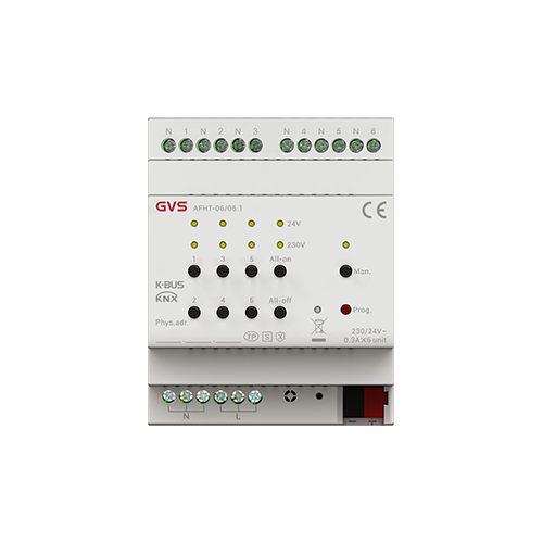 בקר חימום/קירור 6 ערוצים עם חיבור TRIAC